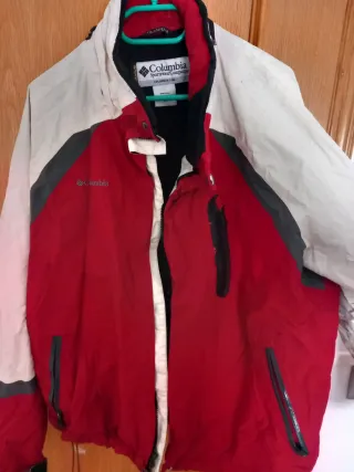 Chaqueta Columbia Polar Impermeable Roja/Blanca