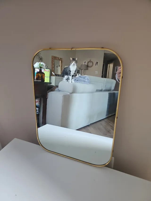 Espejo Vintage Metal Dorado