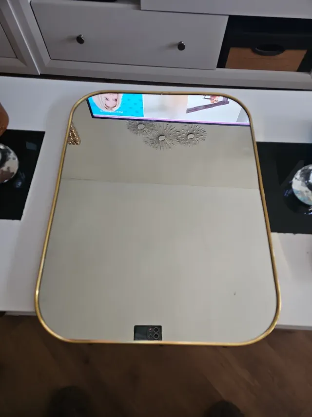 Espejo Vintage Metal Dorado