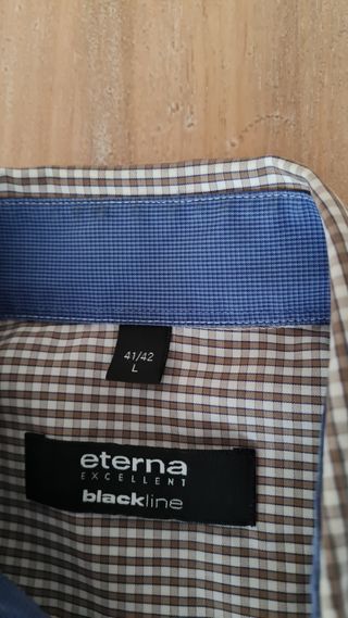 Camisa Eterna cuadros azul y marrón