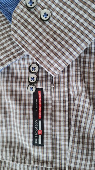 Camisa Eterna cuadros azul y marrón