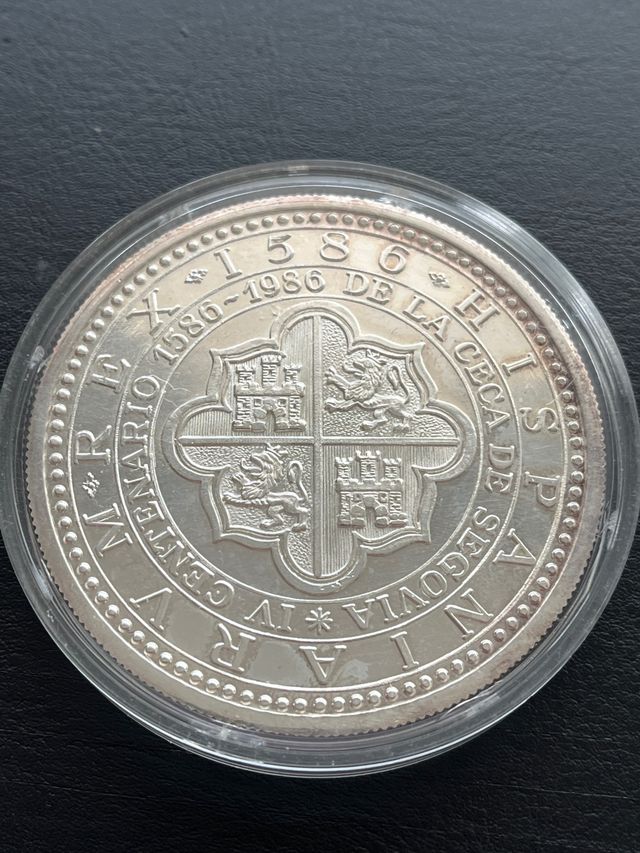 Plata Pura 5 Onzas Aniversario Ceca Segovia 1986