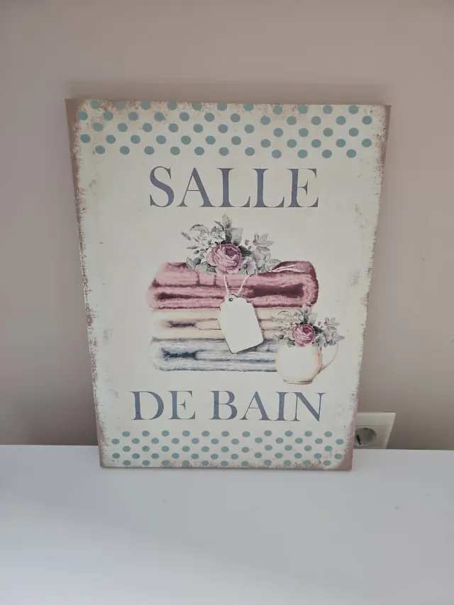 Cuadro Salle de Bain madera