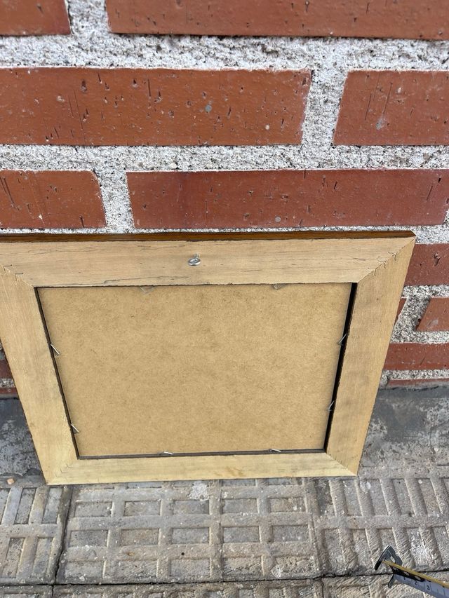 Cuadro de tigre en marco de bambú