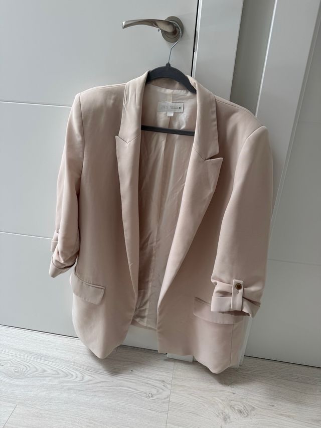 Blazer Zara Beige Mujer Talla XL