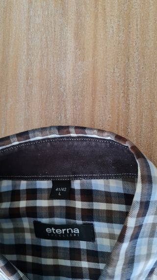 Camisa Eterna cuadros azul y marrón
