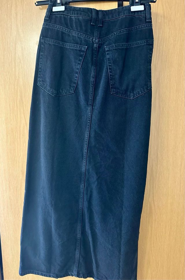 Falda jeans negra Mango Talla S