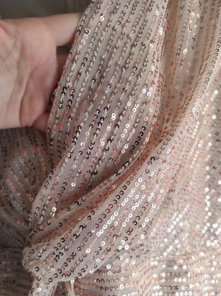 Vestido fiesta lentejuelas L manga larga