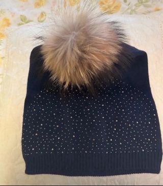 Berretto invernale donnacon pon pon pelliccia vera