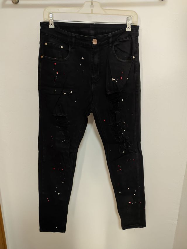 Pantalón vaquero Hombre Pintado Único en el mundo