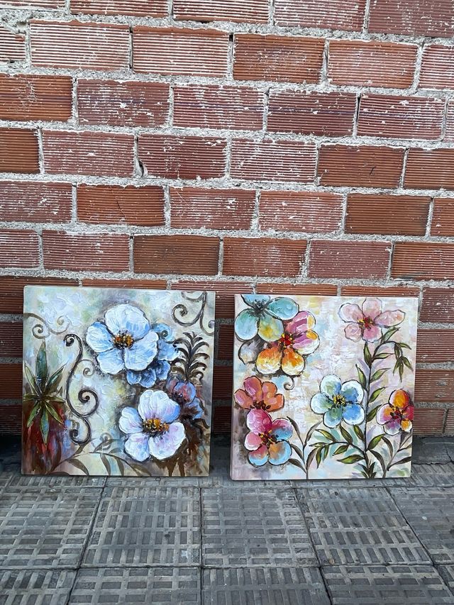 Conjunto cuadros flores nuevos