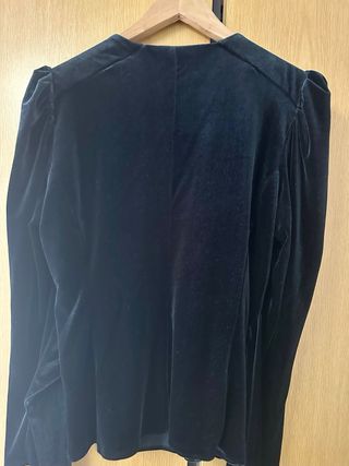 Blusa Zara Terciopelo Negro Talla M
