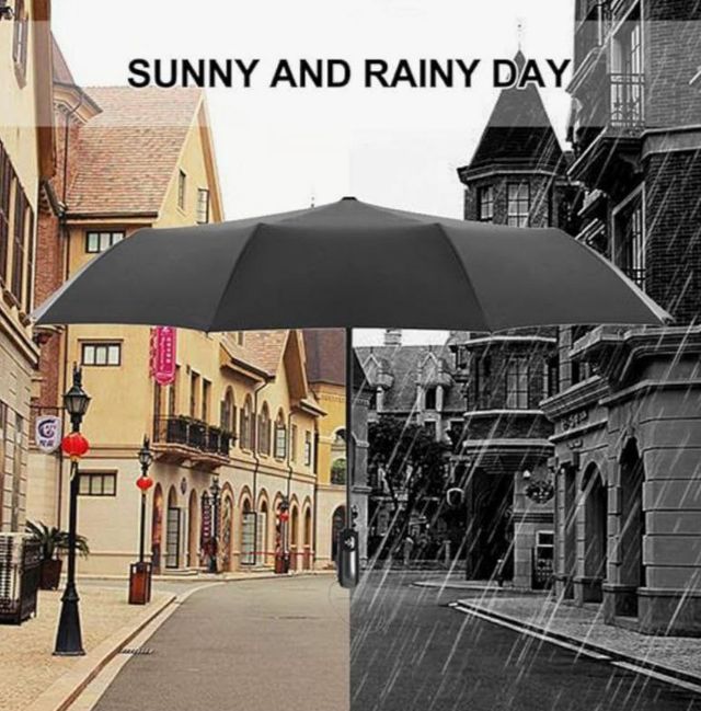 Paraguas Automático Plegable Negro Precintado