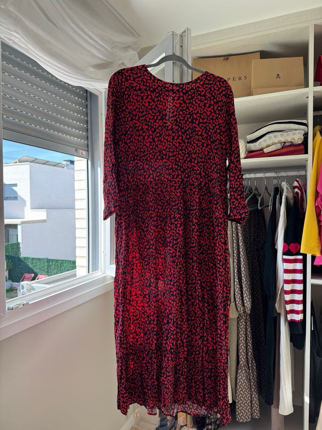 Vestido rojo estampado