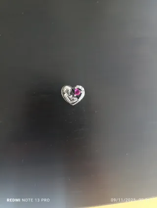 Abalorio de plata Corazón Madre e Hij@