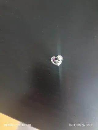 Abalorio de plata Corazón Madre e Hij@