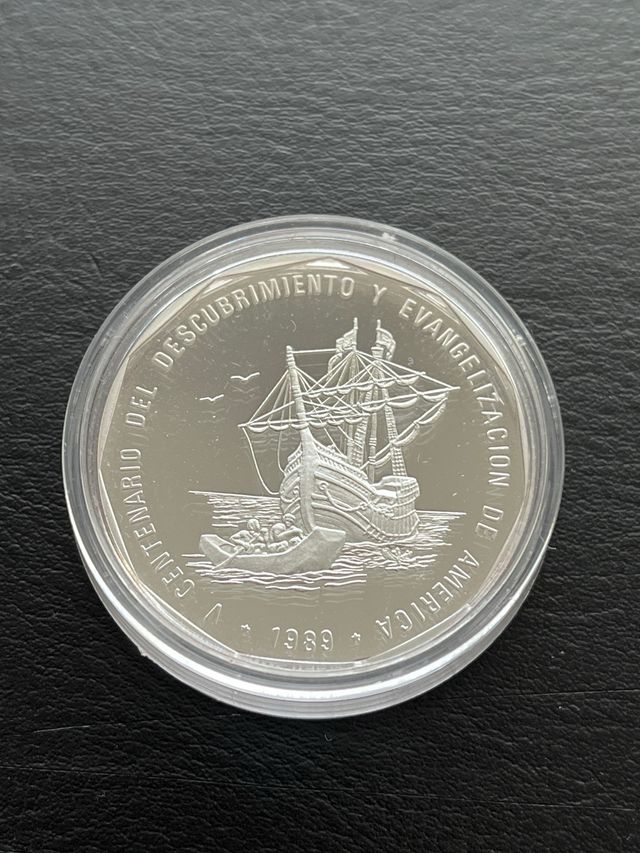 República Dominicana 1 Peso Plata Pura 1989