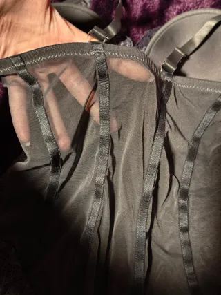 Body lencería encaje gris