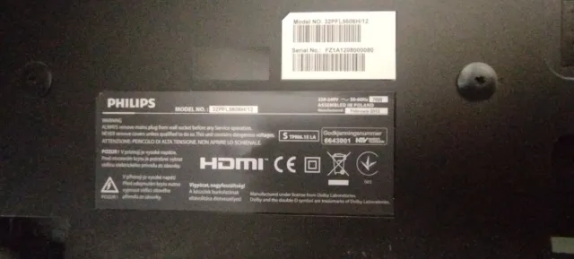 Televisor Philips Negro año 2012.