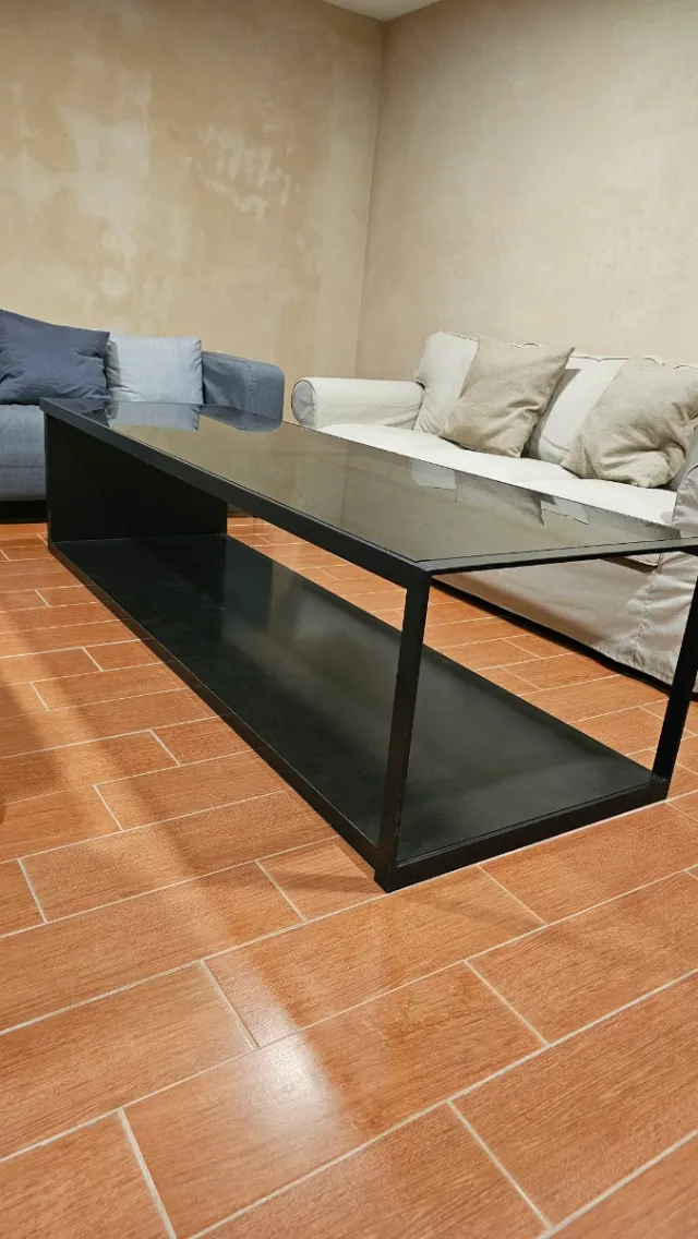 Mesa de centro moderna cristal y metal
