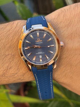Omega Seamaster Co-Axial Reloj de Oro Azul