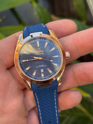 Omega Seamaster Co-Axial Reloj de Oro Azul