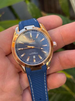 Omega Seamaster Co-Axial Reloj de Oro Azul