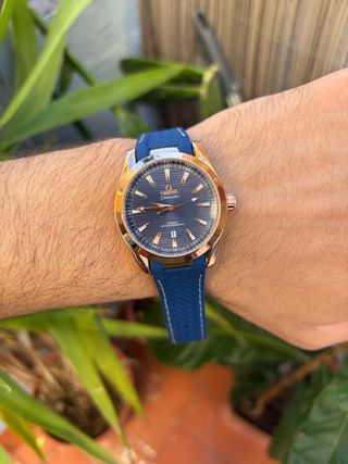 Omega Seamaster Co-Axial Reloj de Oro Azul