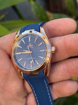 Omega Seamaster Co-Axial Reloj de Oro Azul