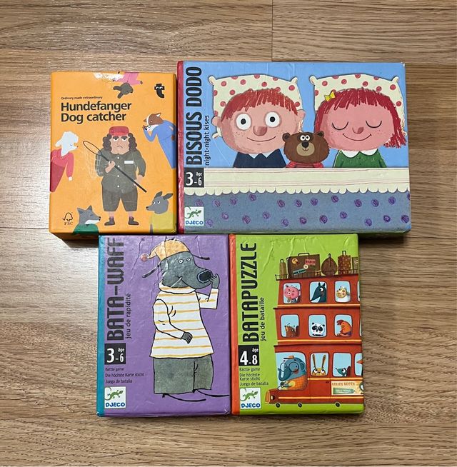 Lote 4 juegos de cartas Djeco.