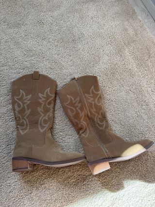 Botas altas vaqueras beige