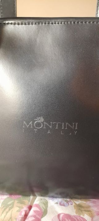 Borsa Montini in pelle nera. Made in Italy