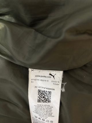 Chaqueta Puma verde talla M