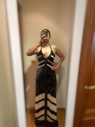 Vestido Uterqüe Negro y Blanco