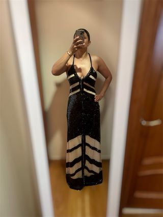 Vestido Uterqüe Negro y Blanco