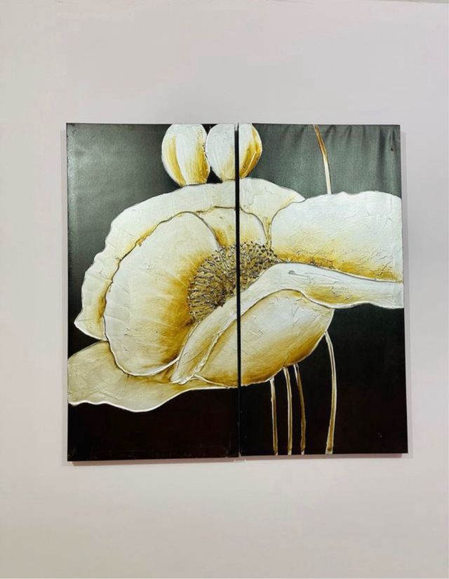 Cuadros modernos flor dorada