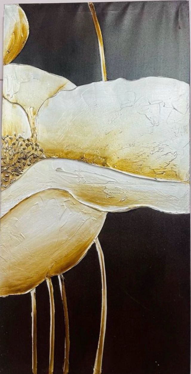 Cuadros modernos flor dorada