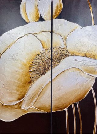 Quadri moderni con fiore dorato