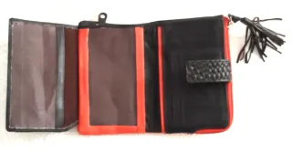 Cartera de piel mujer LB naranja