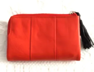 Cartera de piel mujer LB naranja