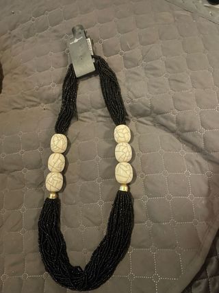 Collana lunga Bijoux Brigitte perle nere e bianche