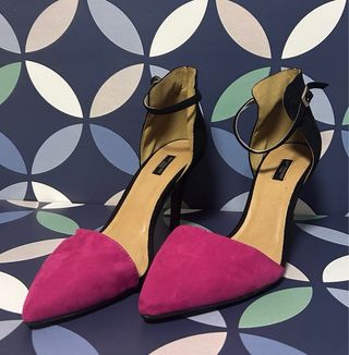 Zapatos tacón fiesta negro fucsia Unit Collection