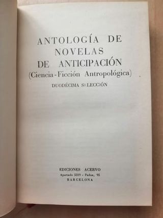 ANTOLOGIA DE NOVELAS DE ANTICIPACIÓN 12