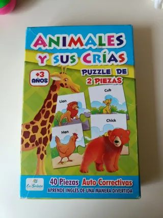Puzzle Animales y sus Crías 40 Piezas Inglés