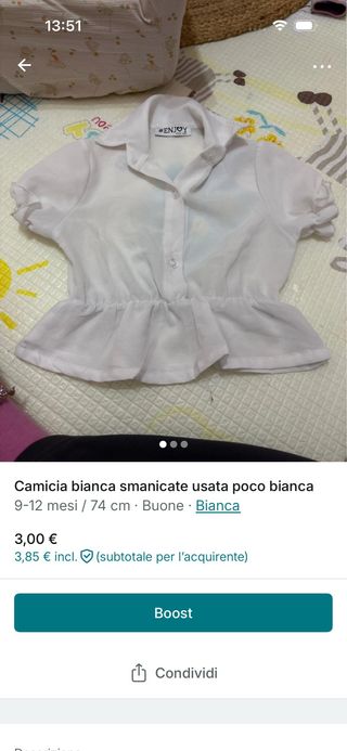 Camicetta bianca smanicata bambina