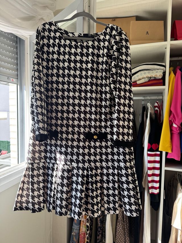 Vestido estampado pata de gallo