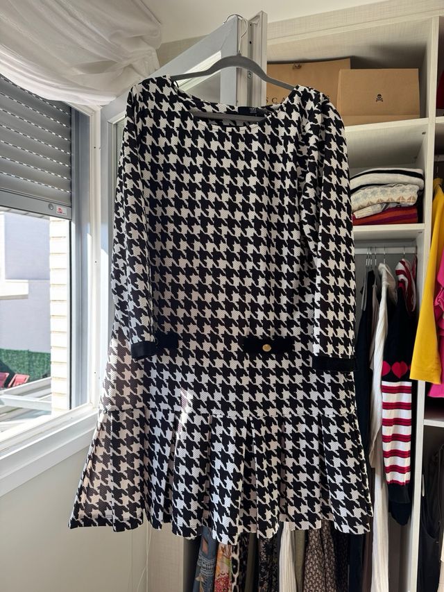 Vestido estampado pata de gallo