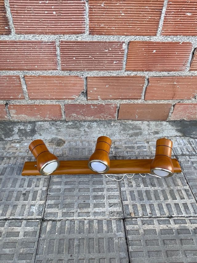 Lámpara de techo madera 3 focos