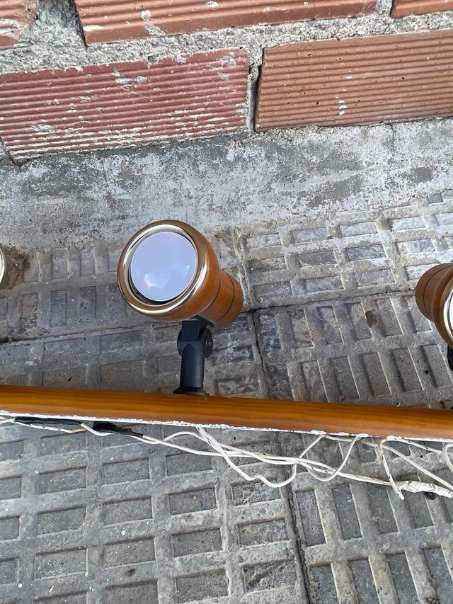 Lámpara de techo madera 3 focos