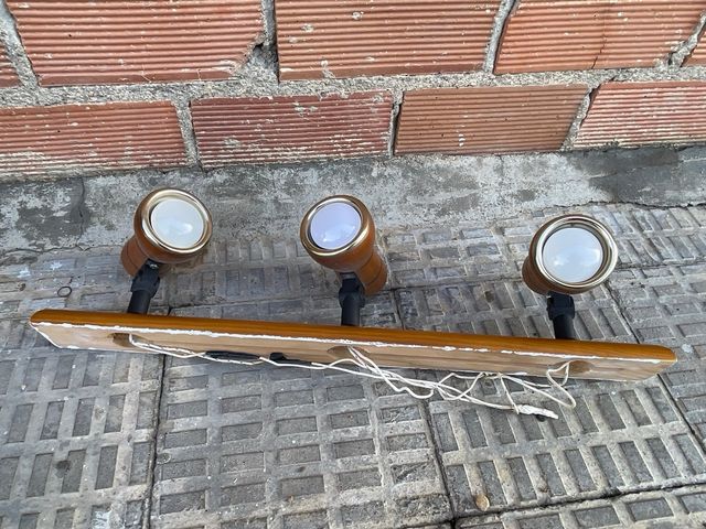 Lámpara de techo madera 3 focos